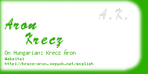 aron krecz business card