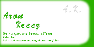 aron krecz business card